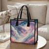 Dreamy Cloud Star Print Ladies Daily Tote Bag Stylish Casual Portable Shopping Shoulder Bag