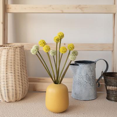 6 Bündel Künstliche Pompon-Chrysanthemen Künstliche Blume Falsche Mini-Chrysanthemen-Kugel mit Stiel für Vasenfüllung Zuhause Hochzeitsparty Mittelstück Blumenarrangements