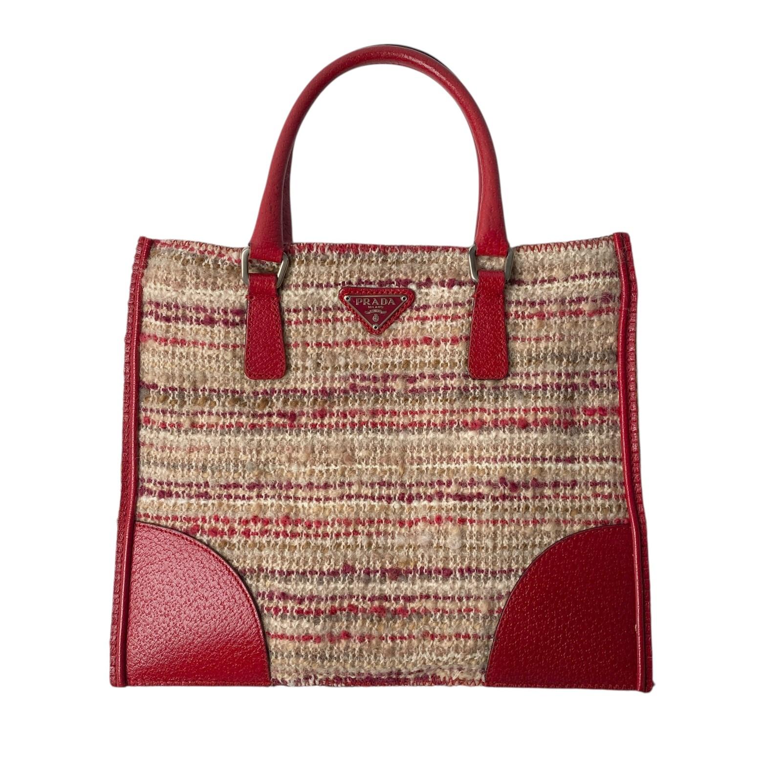

Used PRADAHandbag Red series tweed/leather Women