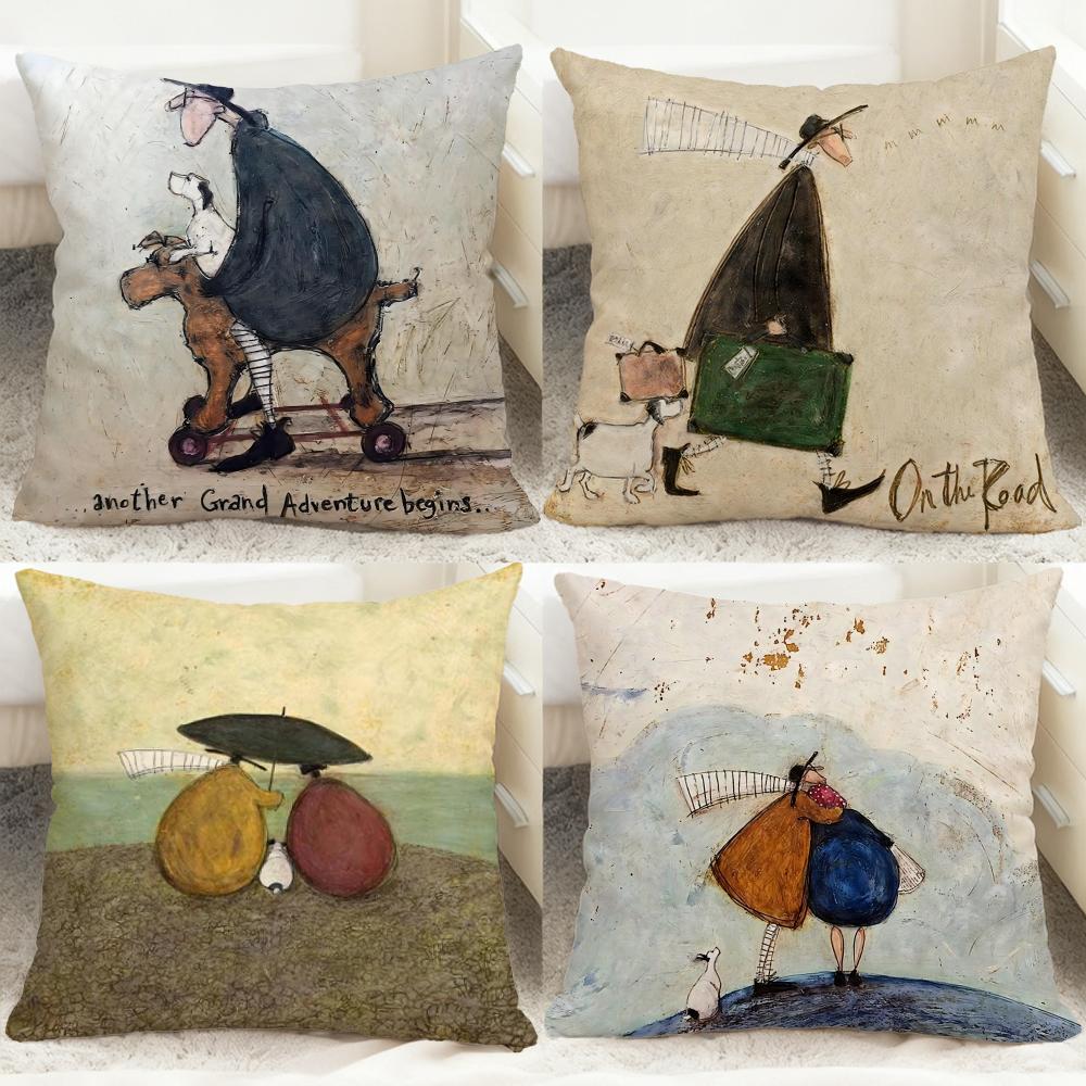Painting S-Sam Toft Art Cushion Cover Comfortable Reversible Pillow Cover Ideal for Car Sofa Bedroom & Beyond