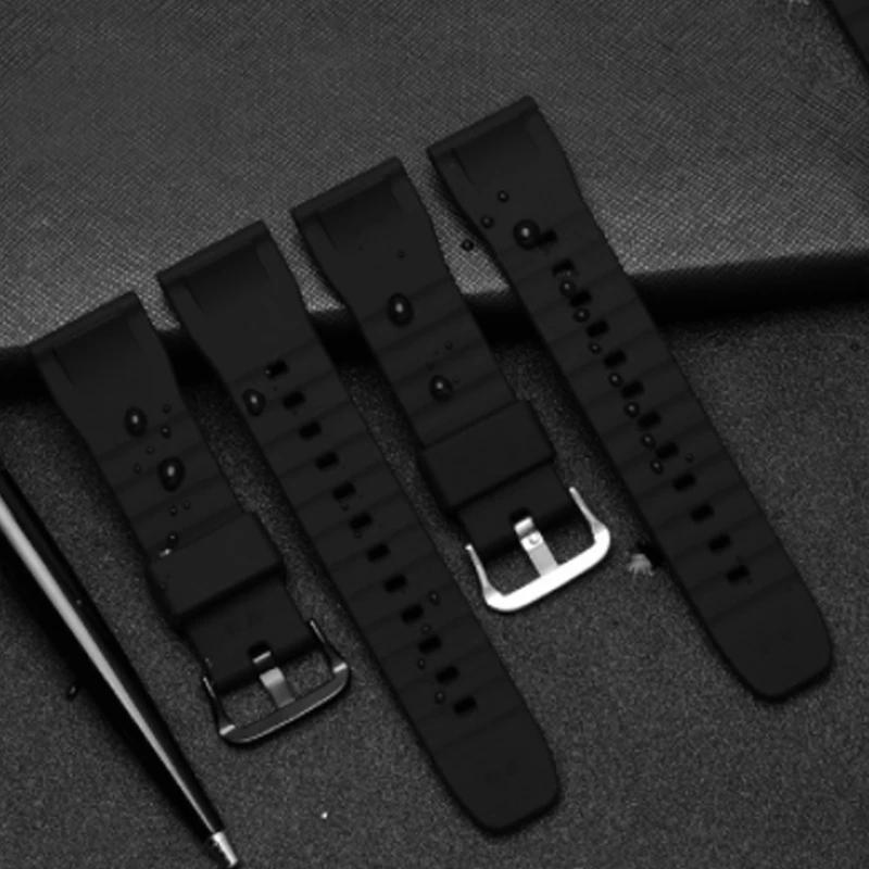 24mm Czarny Gumowy Pasek do Zegarka dla Casio PRG-600/600Y PRG-650/650Y Wachband PRW-6600 GA 2000 Pasek do Zegarka Wodoodporna Bransoleta