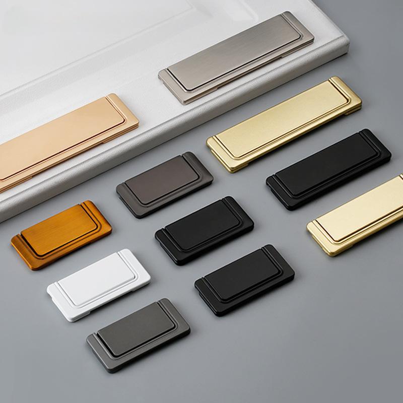 1pcs Modern Hidden Furniture Handles Black Gold Drawer Door Pull Handles for Cabinets and Drawers Beside  Knobs Cupboard Knob