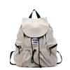 Solid Color Ruched Shoulder Bags Nylon Student Schoolbag Simple Drawsting Backpacks  Outdoor