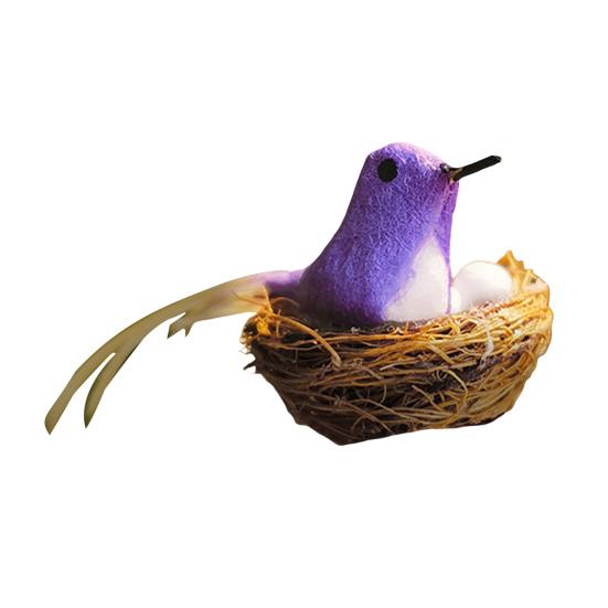 

Миниатюрное гнездо для птиц, микроландшафтный декор, мини-птица из пенопласта с яйцами, миниатюрное украшение в виде гнезда для кукольных домиков в масштабе 1/6 1/12 фиолетовый