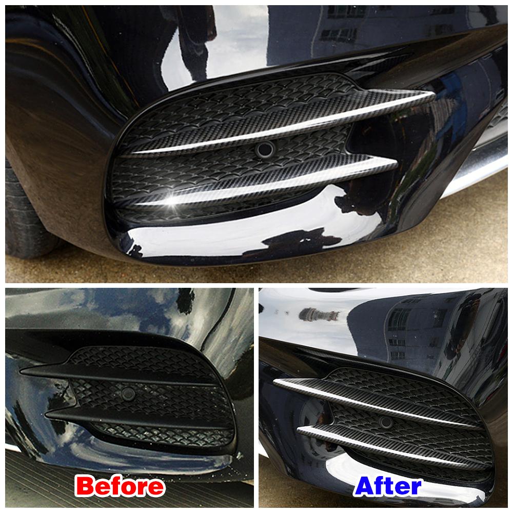 Pentru Mercedes Benz Clasa E W213 AMG 2016-2019 Partea exterioară de culoare din fibră de carbon Modificare fară de ceață față garnitură pentru cadru pentru far ceață