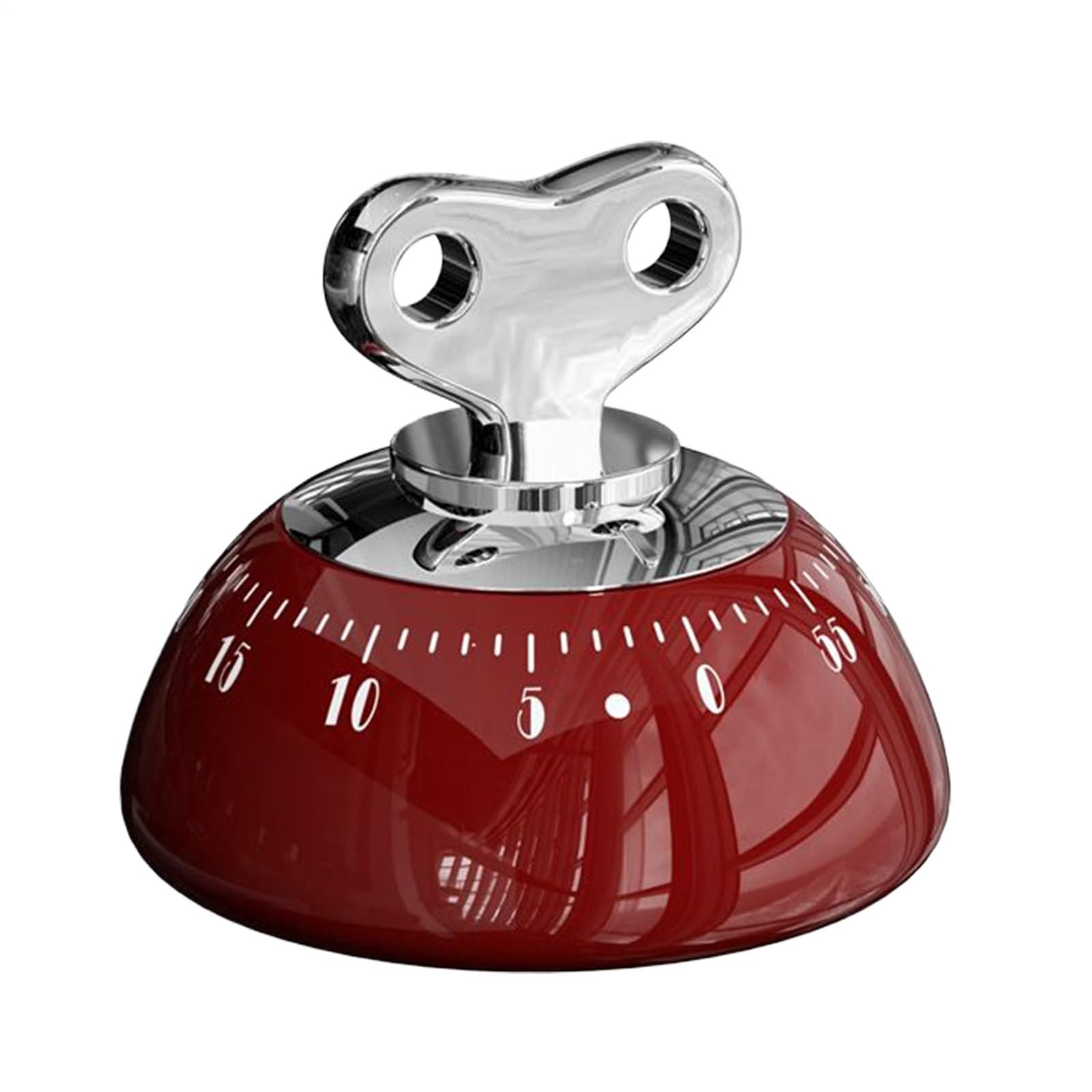 

Mechanical Kitchen Timer 1-60 Minutes, Loud Alarm Magnetic Back, Countdown Timer, Egg Timer, Mechanical Movement, No Batteries Required One Size червоний