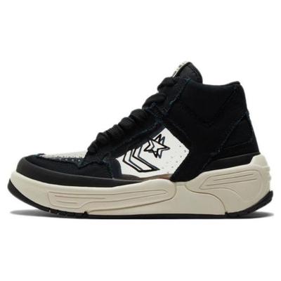 Joshua Vides X WEAPON CX Two-Layer Suede Collaboration Creative Rhapsody Support High-Top Retro Basketball Shoes Unisex Black and White
