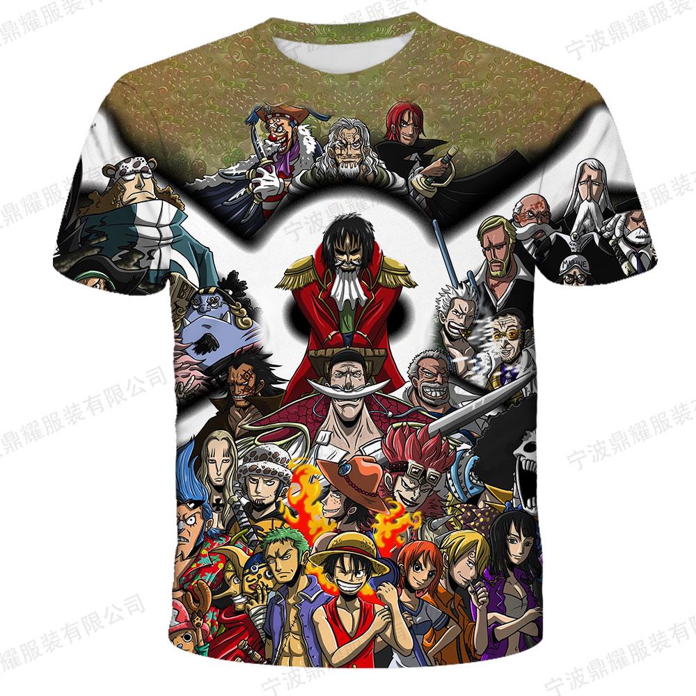 One Piece Gear 5 Nika Luffy 3D Full Print T-shirt Boys Girls Purple Lightning Anime Casual Children Short Sleeve Tops