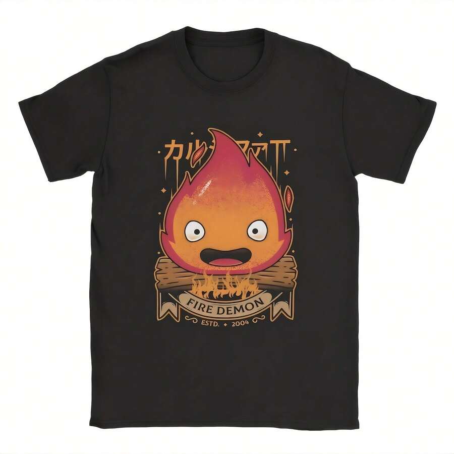 

Unisex s Calcifer-Fire-Demon Kalcifer T-Shirt XXXL