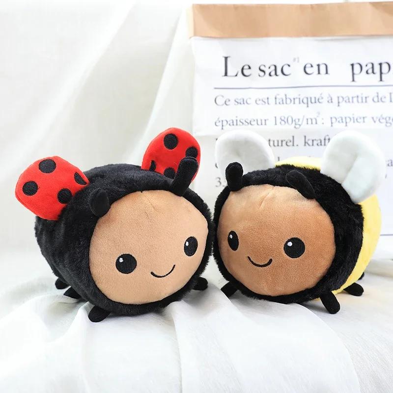 Kawaii Bee Ladybug Plush Toy Soft Stuffed Insect Honeybee Ladybird Doll Toys Kids Birthday Christmas Gift for Child