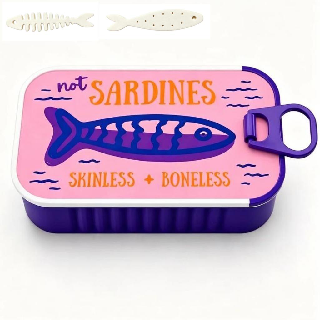 Sardine Tin Jewelry Box 3D Printed Necklace Earring Storage Box Easy Open Lids For Crafts & Packaging Storage