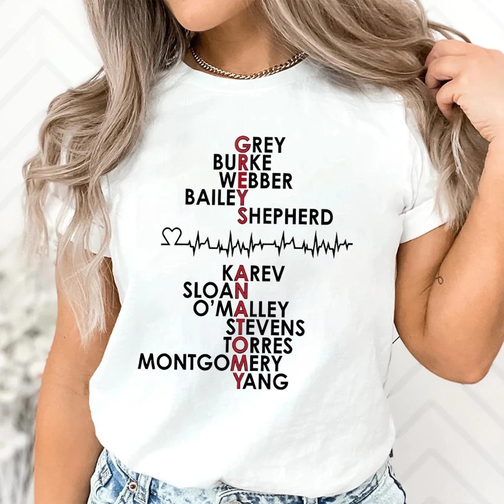 Yang Karev Stevens OMalley letter printed nurse Tshirt Womens short sleeved round neck short sleeved shirt S