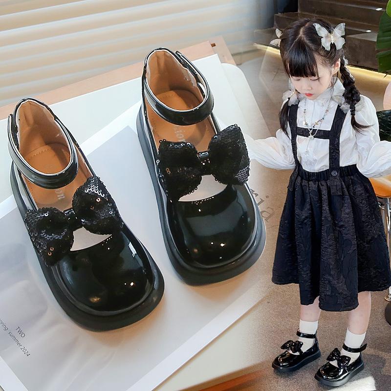 Sparkly Girls Princess Shoes with Bowknot Spring/Autumn Dress Shoes for Toddlers, Little Girls, and Kids Comfortable and Stylish for Performances