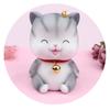 Animal Design Statue Money Box Grey Cat Crafts Ornaments Creative Cat Piggy Bank  Home Office
