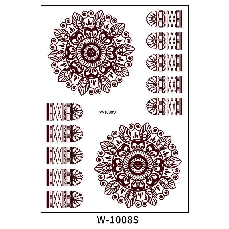 Waterproof European & American Red/Brown Henna Lace Tattoo Stickers for Arab Brides