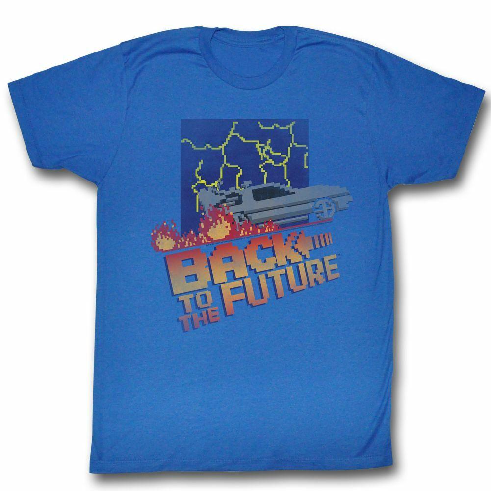Back to the Future 8-Bit Cover Royal Adult T-Shirt XXXL