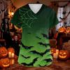 Women's Halloween Print Scrub Top with V-Neck and Pockets, Comfort Fit