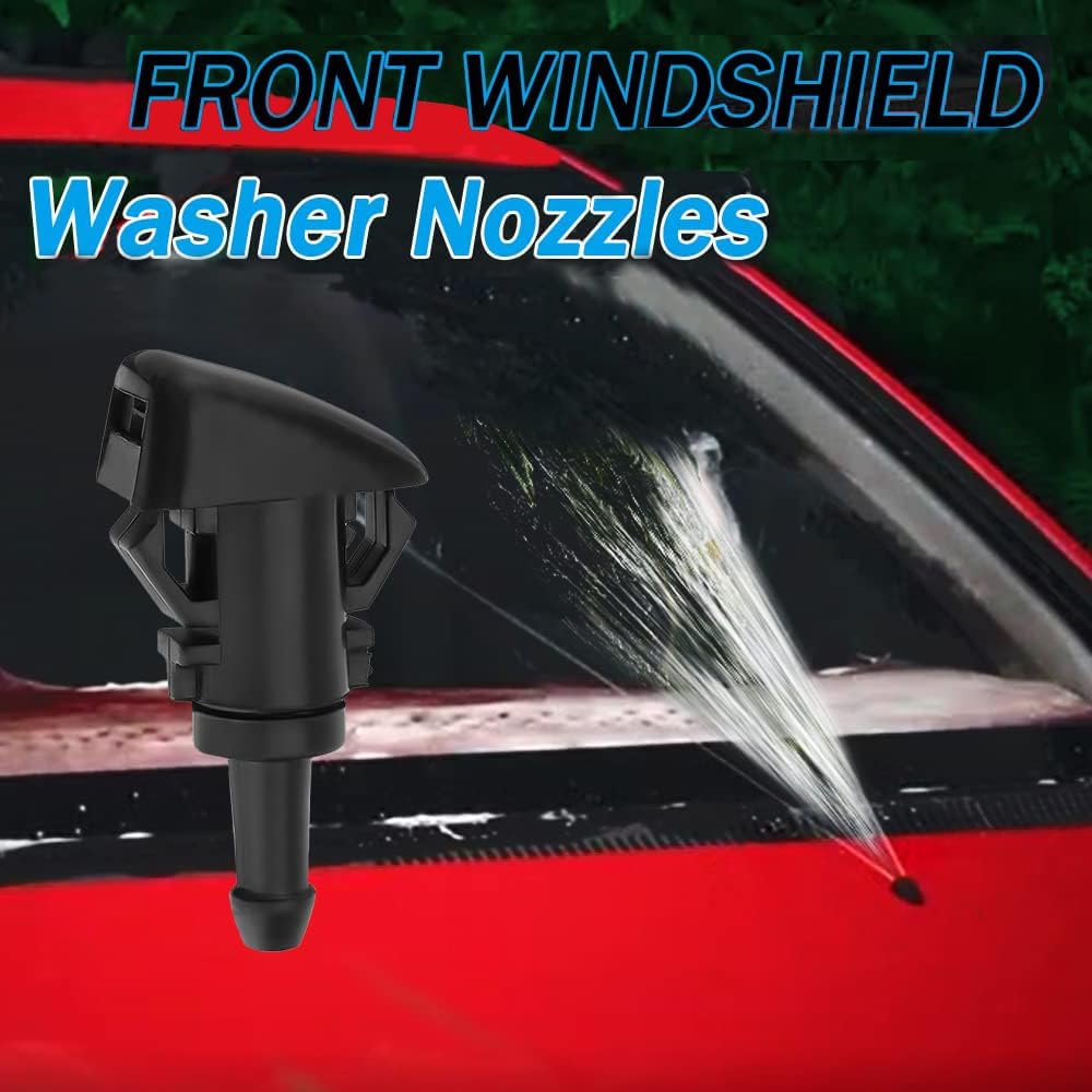 2PCS Windshield Washer Nozzles Kit, Replaces OEM #5160308AA, 4805742AB, 5116079AA, Compatible with Jeep, Chrysler, RAM, Dodge – Windshield Sprayer