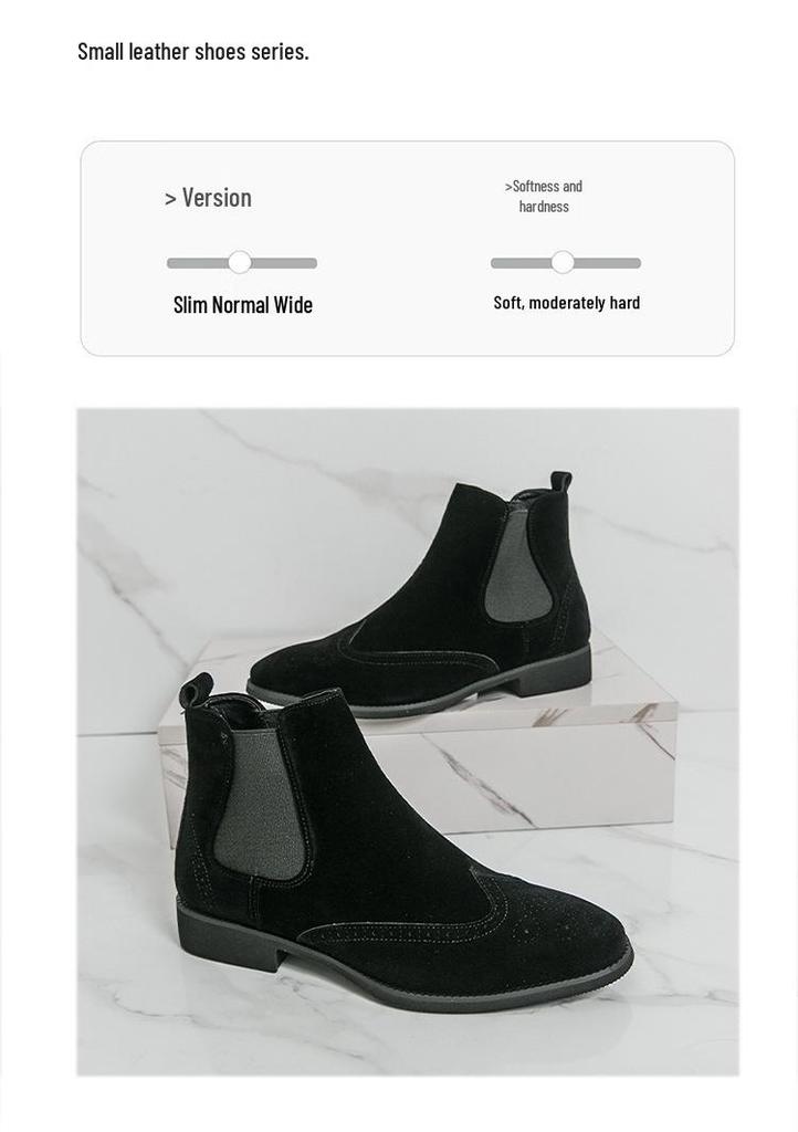 Men's Frosted Leather Martin & Chelsea Boots - High-Top, Plus Size, Autumn/Winter 2025 Fashion