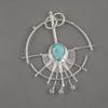 Ciondolo fatto a mano con pietra preziosa turchese rame blu, ciondolo in argento sterling massiccio 925, gioielli antichi, per regalo di fidanzamento