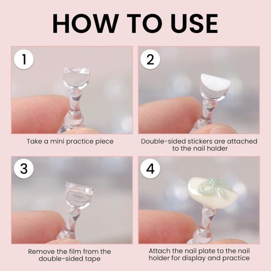 Magnetic Nail Stand Fake Nail Display Holder Professional Nail Art Kit with Double-Sided Tape DIY Nail Art Accessories