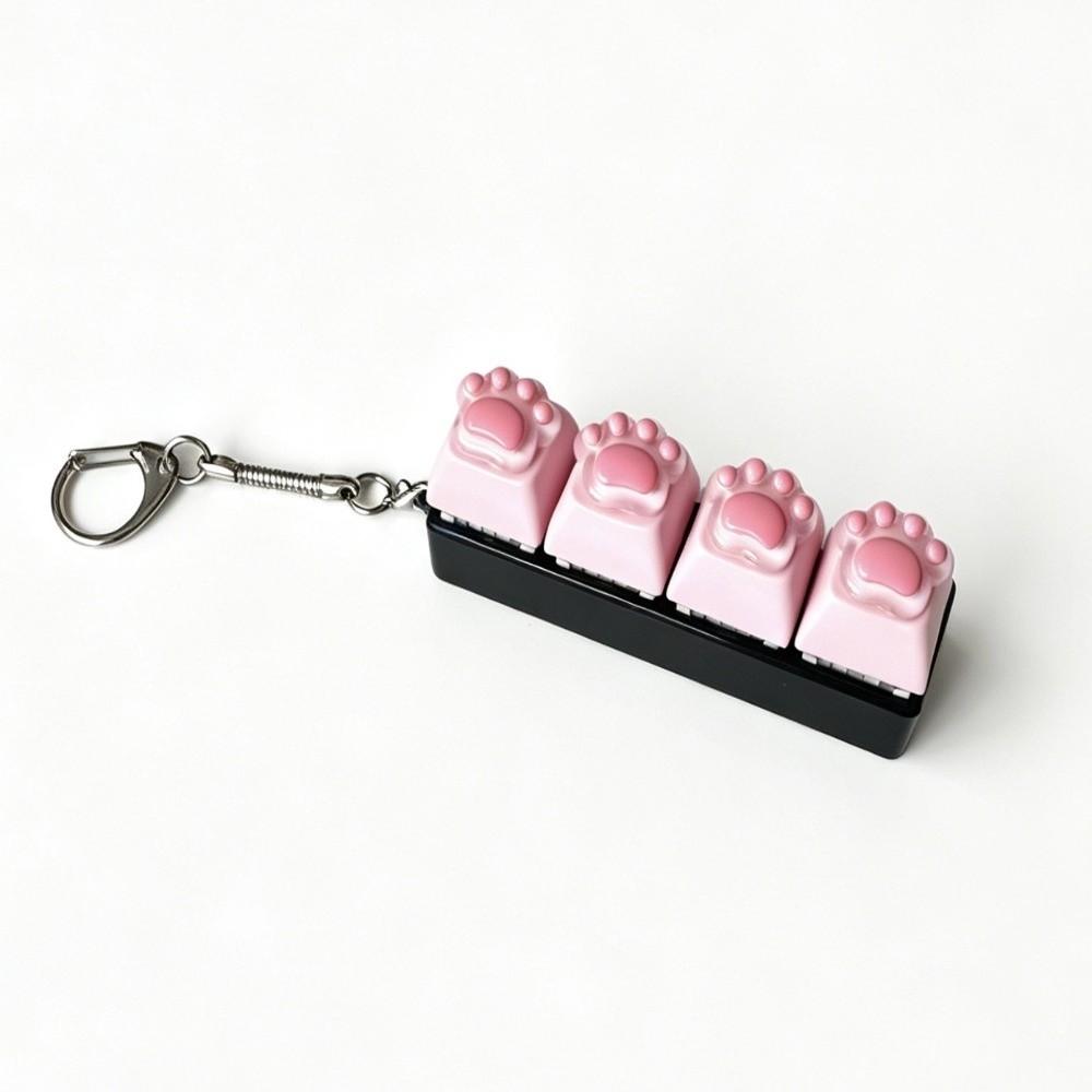 Colorful Design Cat Claws Keychain Silicone Soft Keycap Keychain Squishy Cat Paw Keychain Keyring