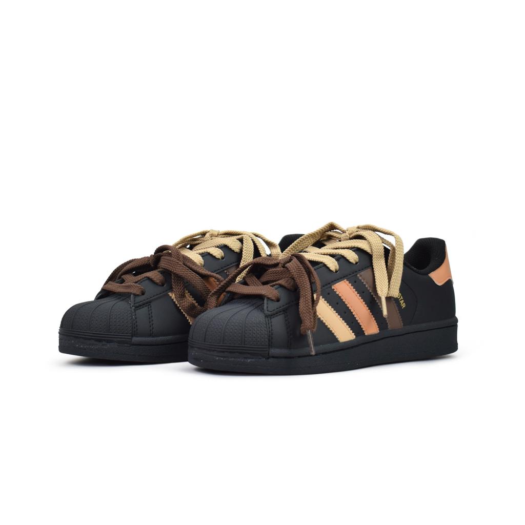 Adidas Originals SUPERSTAR Slip Resistant Low top Skateboard Shoes Unisex Black Brown EG4959(Team462-)