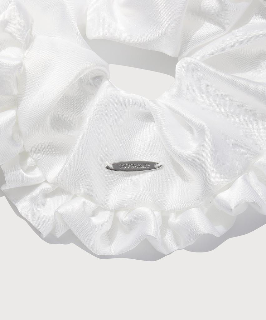 Covernat Woman Clover Heart Frill Scrunchie White