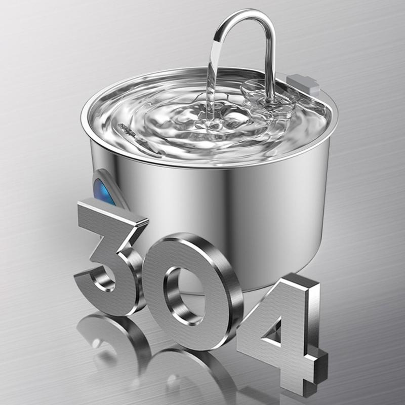 3.2L Pet Water Dispenser Stainless Steel Automatic USB Water Fountain For Dog Cats with MultiLayer Filtration Systems