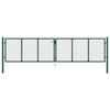 Mesh Gate - vidaXL - 145747 - Galvanized Steel - Dark Green - 390x75 Cm