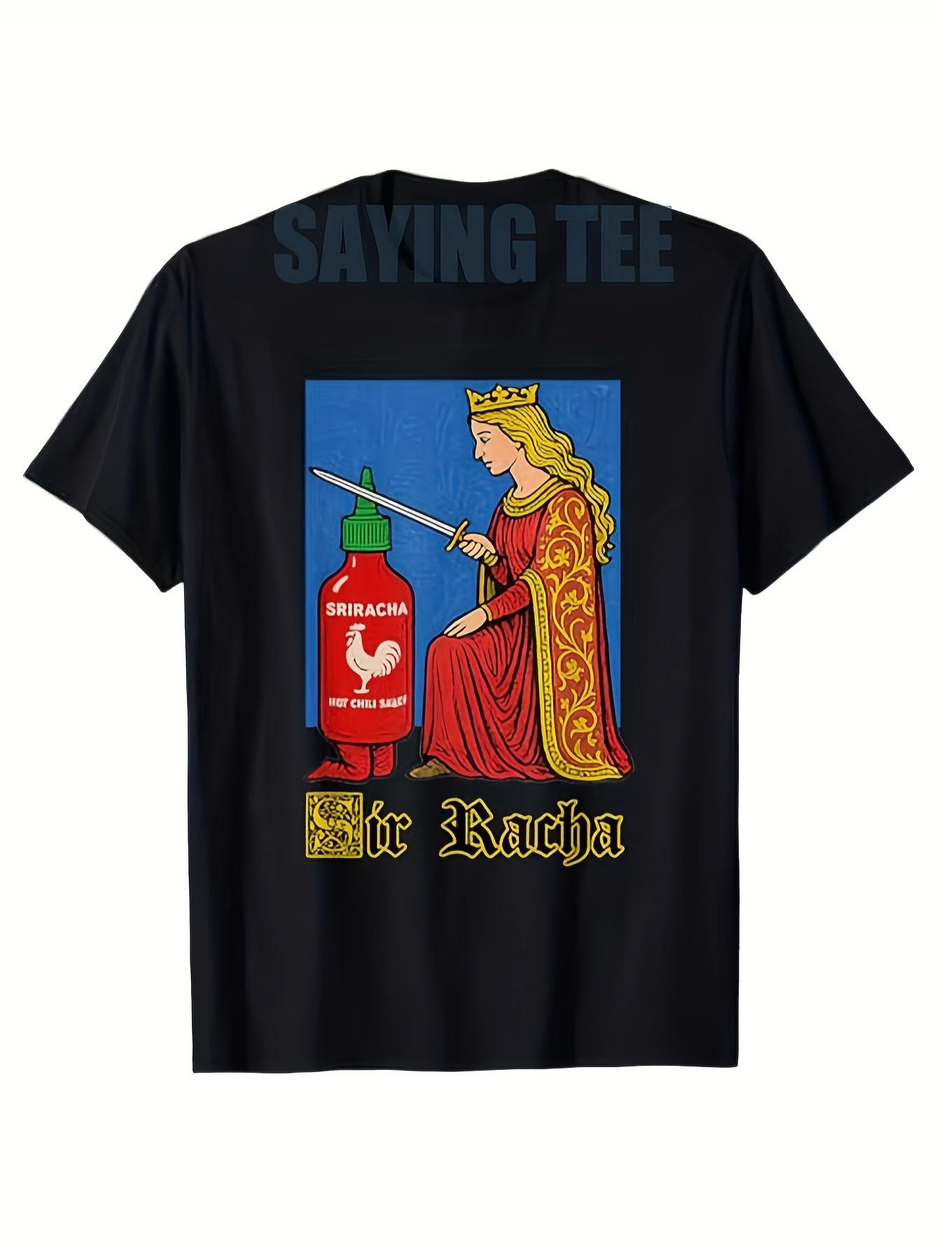 Sir Racha Chili Sauce T-Shirt for Men & Women - Thai-Inspired Hot Sauce Logo Design with Siracha & Chili Peppers XXXXL