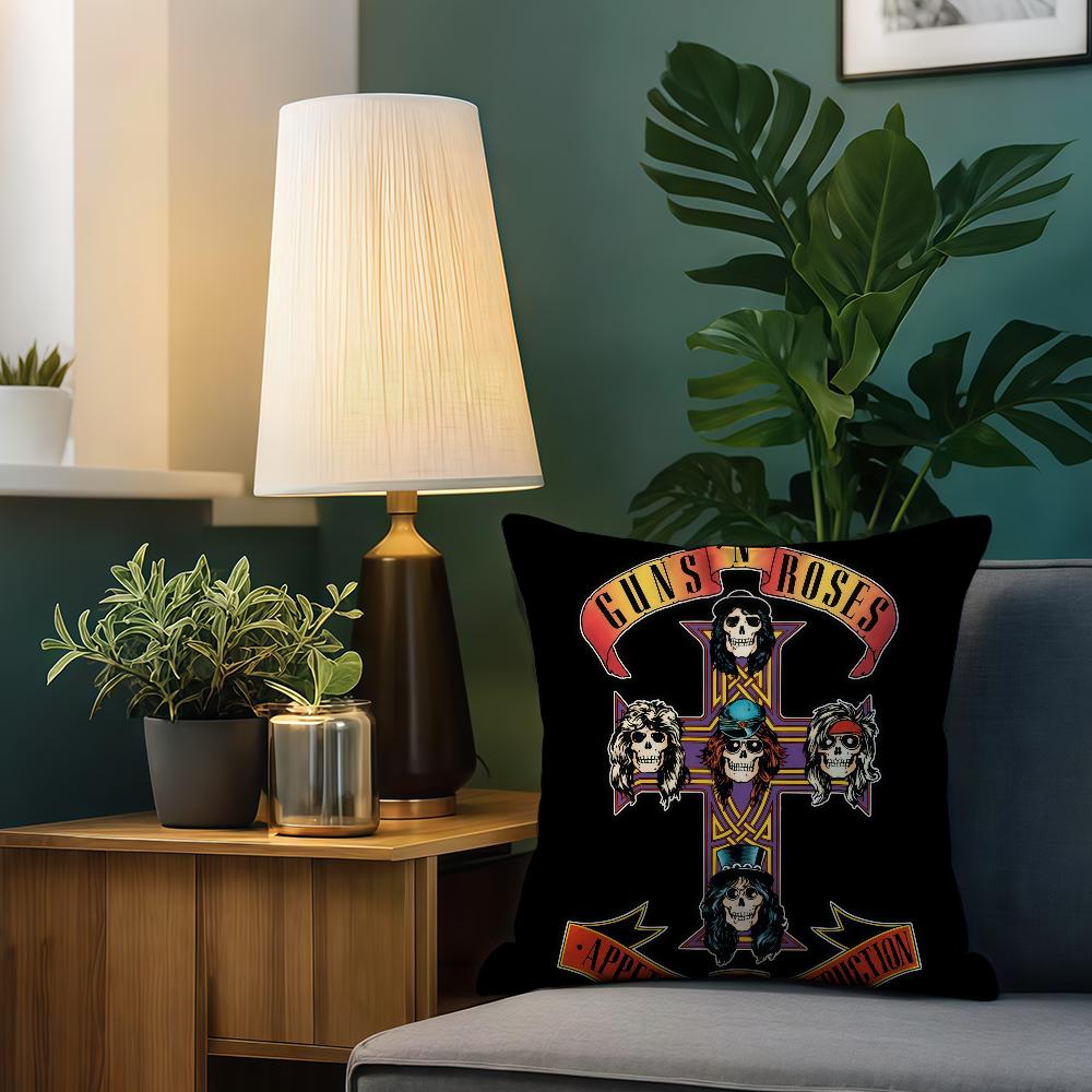 G-Guns N R-Roses-ES Poszewka na poduszkę z motywem zespołu Na Sofę Samochód Biuro Kawiarnia Miękka i Wygodna Dwustronny Druk Poszewka na Poduszkę