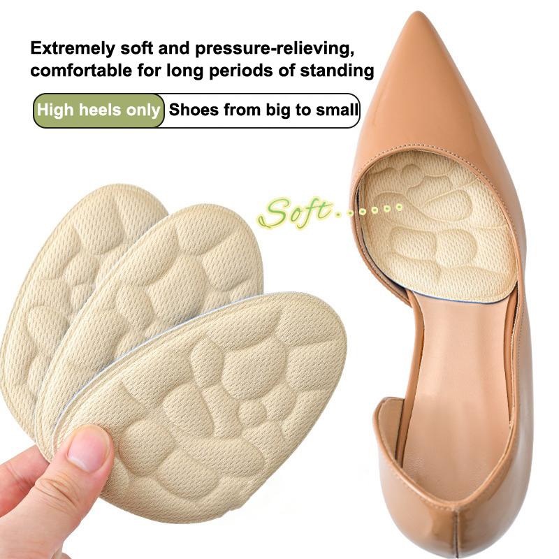 1Pair Women Forefoot Pad Pain Relief Insert Half Size Insoles Non-Slip Cushion Shoe Breathable Sweat Absorbing Foot Pads