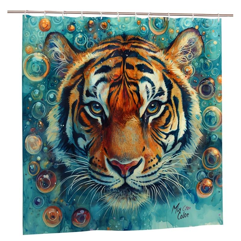 Tiger Shower Curtain - Vibrant And Detailed Wall Hanging Decorations For Living Rooms And Bedrooms - Home Decor Inspired