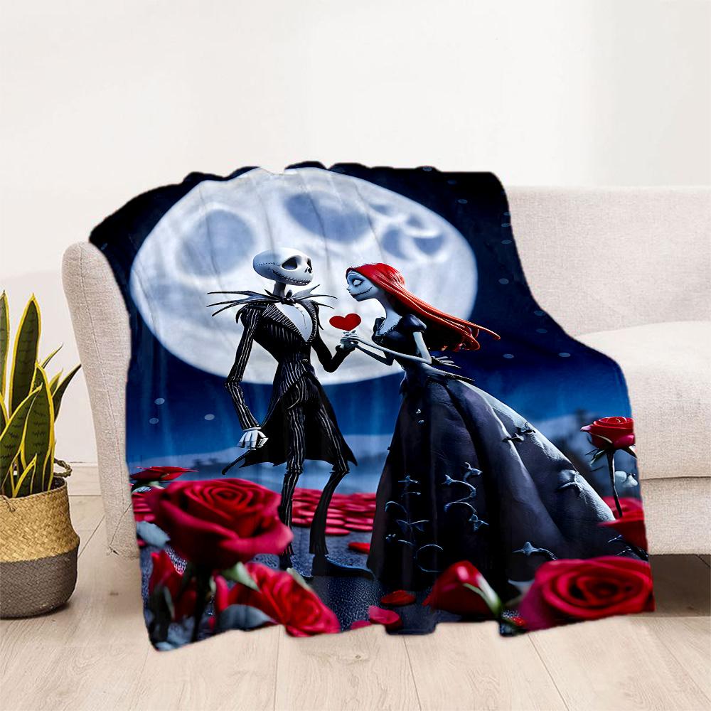 Nightmare Before Christmas Flannel Blanket-Soft and Suitable for Sofas,Beds,Offices,Travel,All Seasons,Great Gift for Holidays and Birthdays.