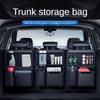Car Trunk Leather Storage Bag Foldable Car Seat Back Tools Organizer Multifunctional UV Storage Suv Back Seat Hanging Organizer