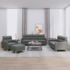 Vidaxl 4-Piece Lounge Set, Fabric Upholstered, Dark Grey