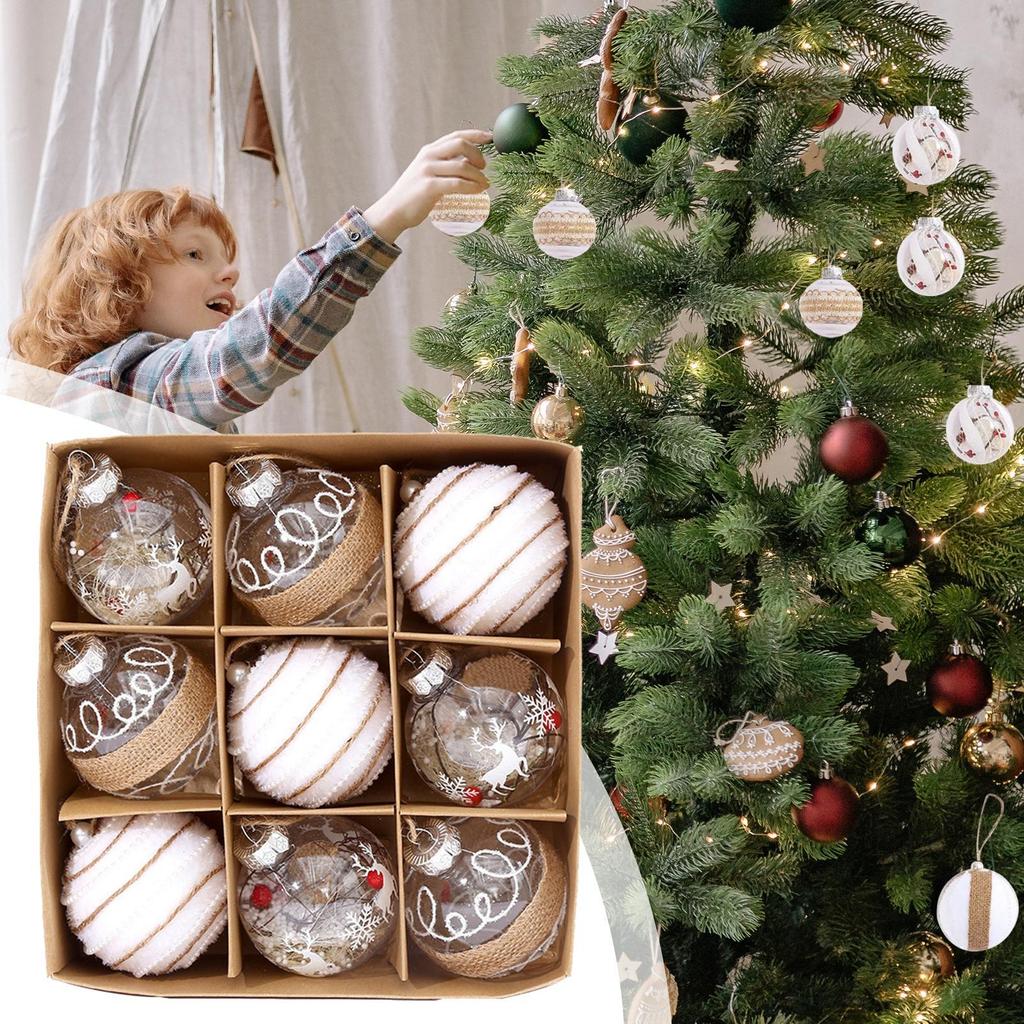 Christmas Tree Balls Ornaments 9 Pieces Seasonal Decorations Shatterproof Baubles Christmas Tree Decorations For Home Winter