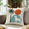 Minimalist Boho Pillow Covers, Mid-Century Modern Figure Plant Art Decorative Throw Pillow Cases, Neutral Home Decor No Insert