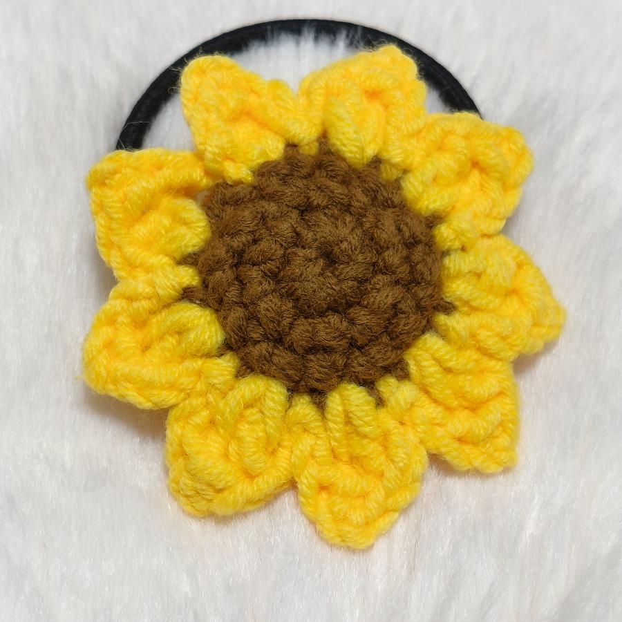 Sunflower Hair Rope, Ladies' Mori Style Sweet Hair Tie, Sunflower Creative Crochet Hair Additions, Rubber Band, Bridesmaid Bracelet, Gift