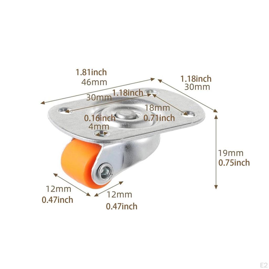 20x Swivel Caster Wheels Degrees Rotating Spare Parts Mute Simple Installation Sturdy Replacement