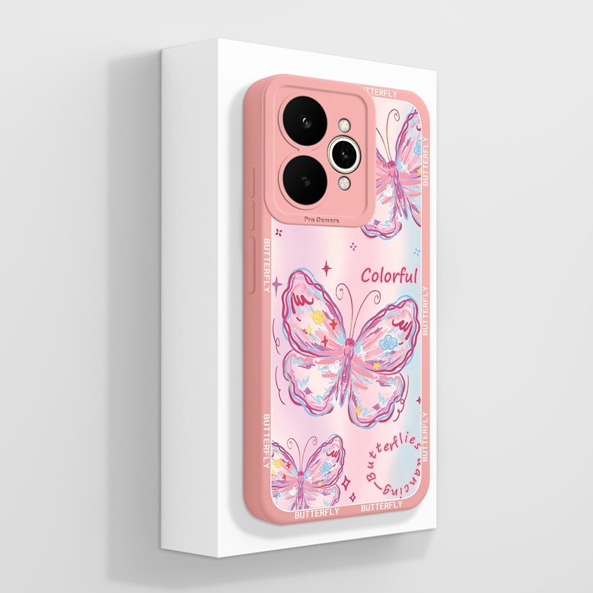 For Oppo Realme 15 16 11 10 Pro 15T 15X 11X Phone Case Pretty Crystal Butterfly Patterns Fashion Shell Smooth Liquid Silicone Premium Protective Cover