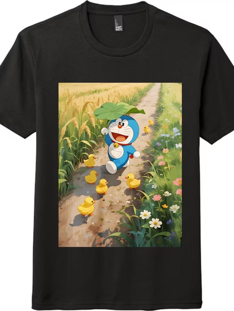 

Doraemon and Little Ducks in The Countryside Printed Tee, Unisex Short -Sleeve Top 2XL