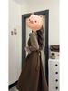 Elegant French Retro Faux Two-Piece Long Sleeve Dress - Women's High-End Slimming Waist-Cinched Autumn Winter 2025 Fashion
