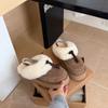 Autumn new  comfortable flat bottom round head one pedal comfortable kegate slippers fluffy shoes flip fur