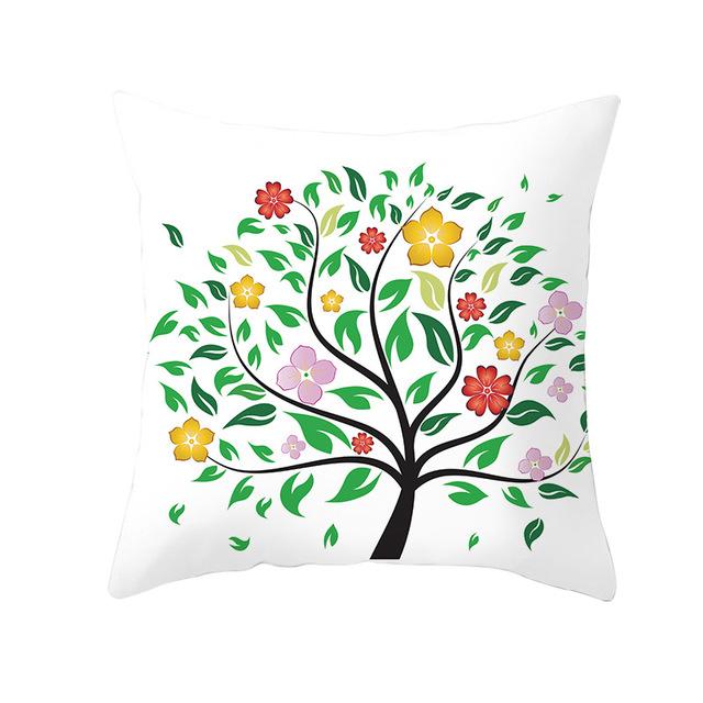 Colorful Tree Printing Decorative Pillowcase Colorful Tree Pillow Case Polyester Tree Pattern Pillow Cover Kussensloop Zt287