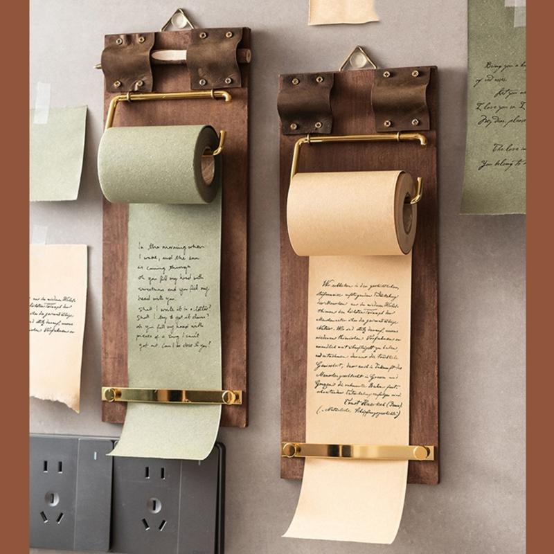 Antique Wall Mounted Note Board Note Organizers For Kitchen Lists Office Tasks With Replaceable Paper Roll Writing Pad