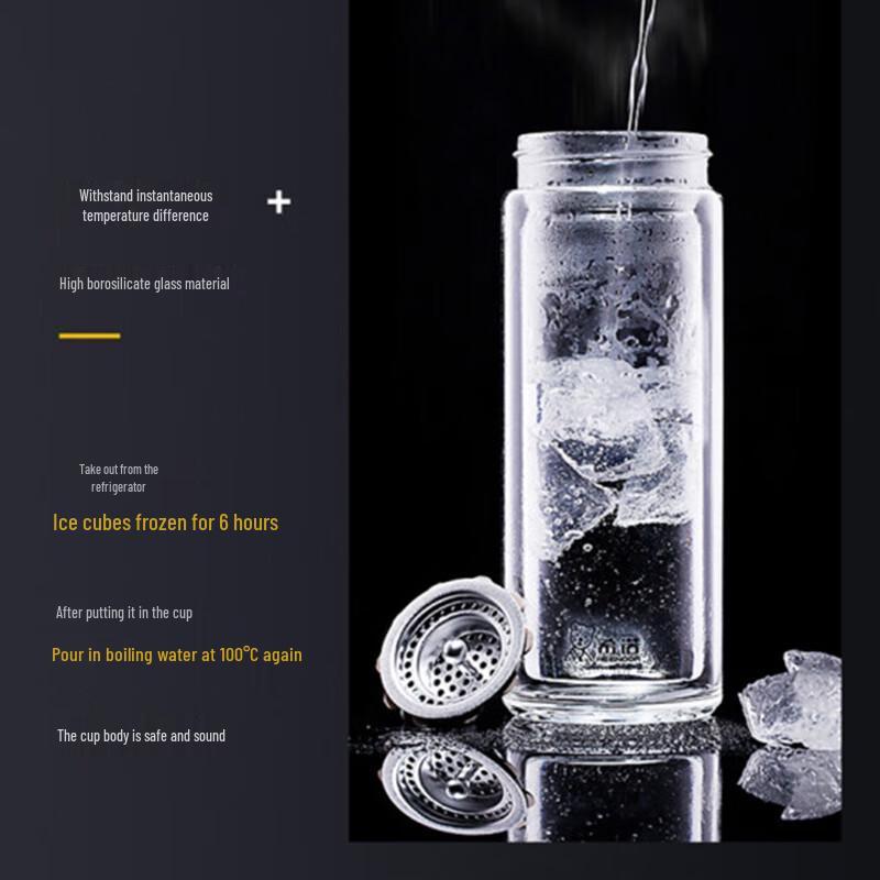 Heenoor Double-Layer Glass Tea Infuser Bottle