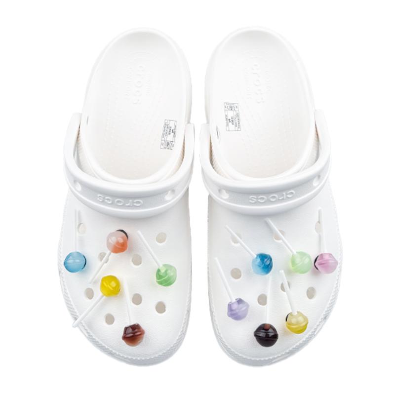 Crocs Classic clog EVA Dopamine Three-dimensional Pendant Lollipop Element Gift Box Hole Shoes Women's White