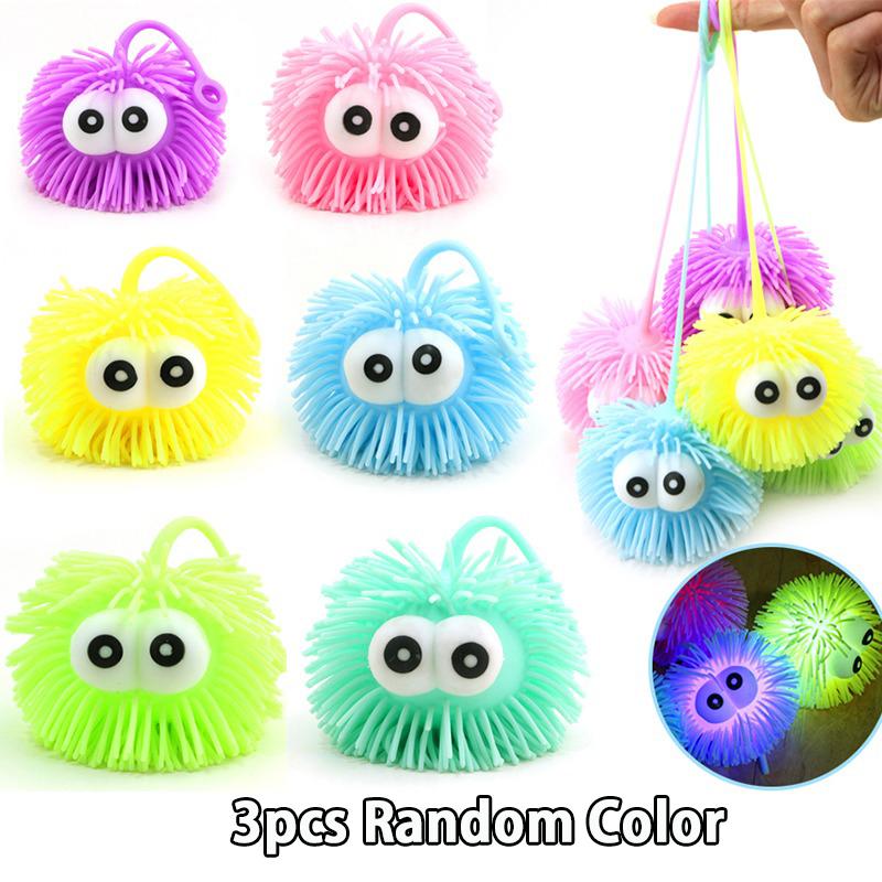 Lustiger Pop-Augen Stressball Hüpfball Sensorisches Spielzeug Anti-Stress Fidget Spielzeug Leuchtende Bälle Für Kinder Erwachsene Geburtstagsfeier Geschenk